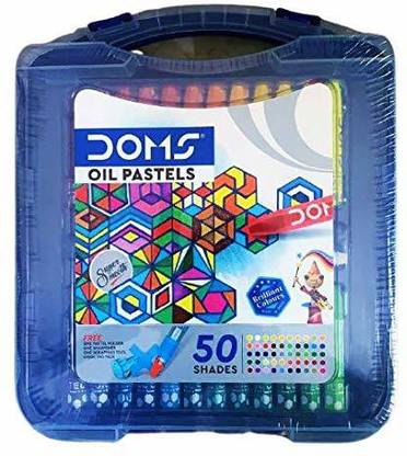 DOMS Oil Pastel 50 Shades Hexagonal Shape Plastic Pack