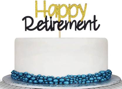 ZYOZI Colorful Happy Retirement Cake Topper -Retirement Party Supplies Favors, Gifts and Decorations Edible Cake Topper