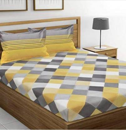 SYAM ENTERPRISE 151 TC Cotton Double Checkered Flat Bedsheet