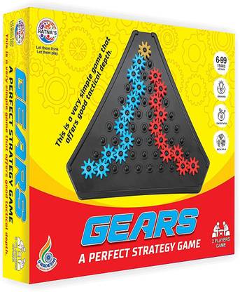 Taboo Gears -A Perfect Strategy Game for Kids A Triangular Board ,15 Red & Blue Coloured Gears,Home Based Games Board Game Accessories