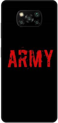 MD CASES ZONE Back Cover for Poco X3/MZB9965IN Army Text Printed back cover