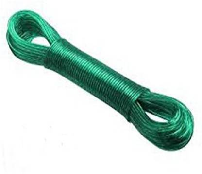 TYSSCHO Steel Wire Rope For Clothes Drying, Stainless Steel Clothes line, drying & hanging clothes in Indoor and Out door, Fancy Style Laundry Dryer Steel, Plastic Clothesline (10 m) Steel, Plastic Clothesline