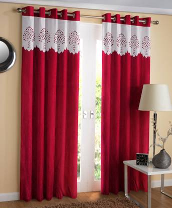 JiyanshDecor 182 cm (6 ft) Window Polyester Curtain (Pack Of 2)