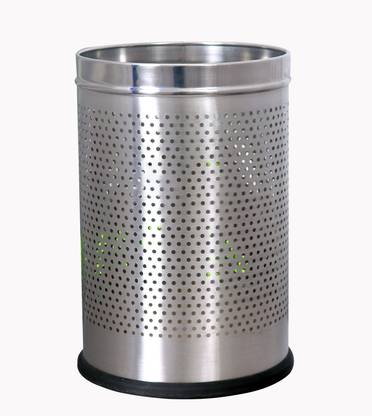 malabar Mintage Stainless Steel Paper Bin 8x12" , Perforated Dust Bin 10 ltr (Small) Stainless Steel Dustbin