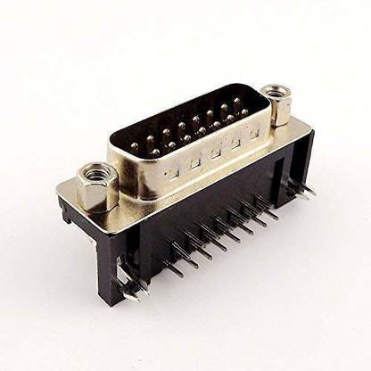 HRTRONICS PACK OF 10 - DB15-MALE-RA Right Angle DIP Type PCB Mounting Connector/DR-15Pin male D-SUB Miniature Connectors (SET OF 10) Electronic Components Electronic Hobby Kit Electronic Components Electronic Hobby Kit