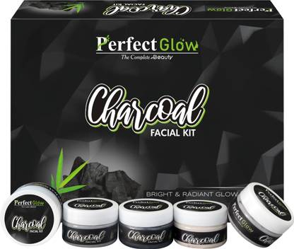 परफेक्ट ग्लो प्रोफेशनल फील चारकोल फेशियल किट, भारत में अब तक की सबसे अच्छी इन-स्टेट ग्लो फेशियल किट (5 का सेट) (250 g) 250 g