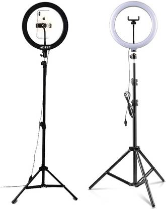 ADZOY Premium 10" Selfie Light with 6.9ft Tripod and Mobile Bracket Ring Flash