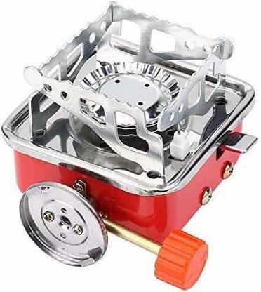 PAGALY Mini Portable Square-Shaped Gas Butane Burner Camping Stove Stainless Steel Manual Butane Gas Stove