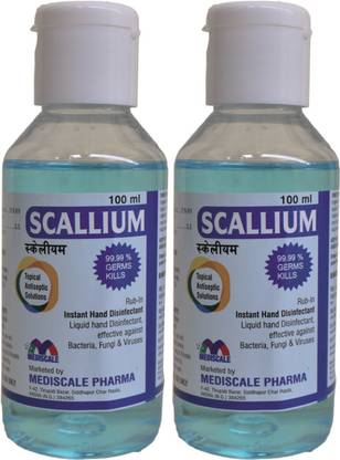 SCALLIUM 100 ml flip top Contains 70 % Ethanol Hand Rub Bottle