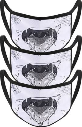 ComicSense Ahegao Anime Printed Face Masks MASK-3PC-AHEGAO-FACE Washable, Reusable Cloth Mask