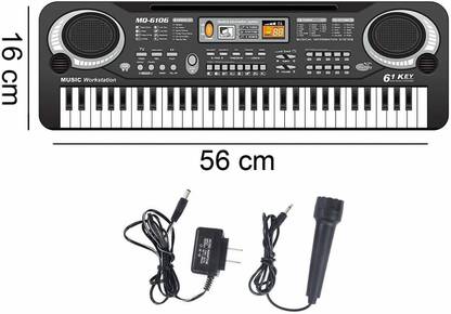 DOMENICO 6106 Electronic Piano mini Keyboard 61 Keys- Multi-Function Portable Piano Keyboard Electronic Organ with Charging Function for Beginners-Black Digital Digital Piano