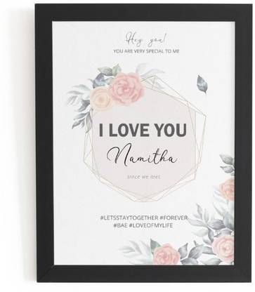 Beautum I Love You Namitha Name Printed Unique Digital Reprint 9inch x 13inch Painting Model No:BPLU007637 Digital Reprint 13 inch x 9 inch Painting