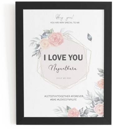 Beautum I Love You Nayanthara Name Printed Unique Digital Reprint 9inch x 13inch Painting Model No:BPLU007832 Digital Reprint 13 inch x 9 inch Painting