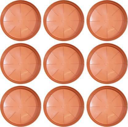 Ramanuj 9 Pcs. - 8 Inch Heavy Duty Plastic High Quality Saucer - Base Plate for Plant Pots Plant Container Set (Pack of 9, Plastic) Plant Container Set