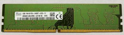 Sk Hynix PC4-2400T , 1RX16 , UDIMM DESKTOP MEMORY DDR4 4 GB (Single Channel) PC (HMA851U6CJR6N-UH)