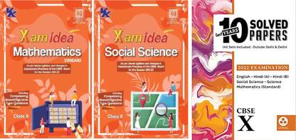 Mathematics, Social Science, 10 Years Solved Papers( All Sets Include: Oustide Delhi & Delhi)