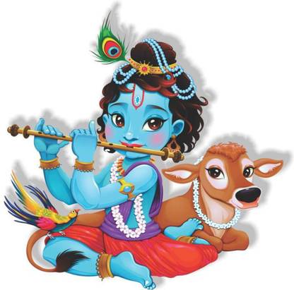 Jump up 45 cm Kanha ji, Wall sticker Self Adhesive Sticker