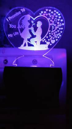 Guptas decore Moonlight 3D ILLUSION PROMISE DAY LED Night Lamp Night Lamp