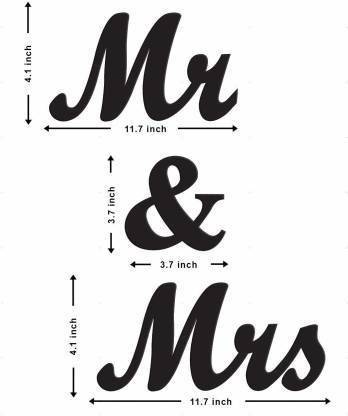 Prinzip Mr and Mrs Husband and Wife Bedroom Wall Decal Stickers Art Decor Pack of 3