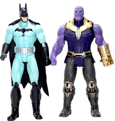 WOW Toys-Delivering Joys of Life Exclusive Cross Over Series|| Part 3|| Batman and Thanos Big and Realistic Action Figure Toys|| LED Light|| Pack of 2