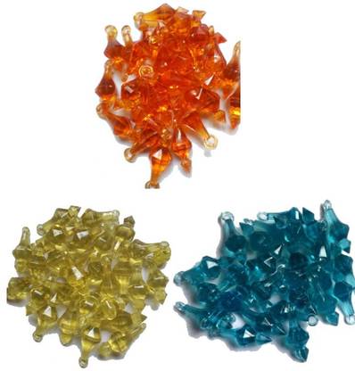 Swacraft Macrame latkan|Multicolor Crystal Beads|Zoomka Mani|Multicolor 150 Qty
