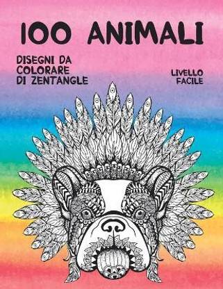 Disegni da colorare di Zentangle - Livello facile - 100 Animali