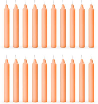 AuraDecor Pillar Candle Set Of 20 (Orange) Candle