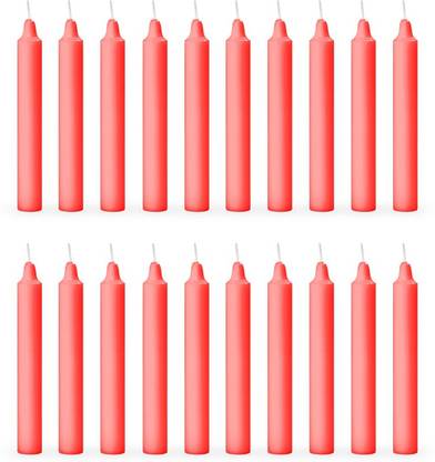 AuraDecor Pillar Candle Set Of 20 (Red) Candle