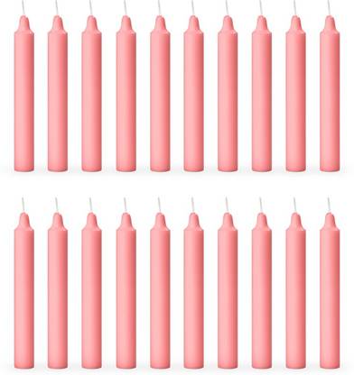 AuraDecor Pillar Candle Set Of 20 (Pink) Candle