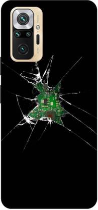 PRINTVEESTA Back Cover for Redmi Note 10 Pro Crack Screen damage Glass Printed Back Cover
