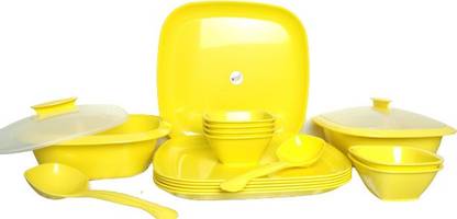 ASP Polyplast Pack of 18 PP (Polypropylene) ASP Dinner Set 18 Pcs Square Dinner Set