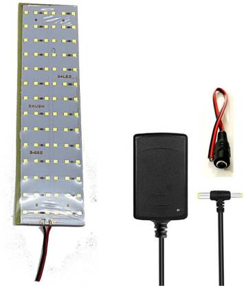 TechSupreme 12V High Brightness DC LED Bulb 84 SMD LED Light,1 Pin DC Connecter, 1 12V Adapter for Car, Home,Kitchen,e rickshaw and Light Light Electronic Hobby Kit