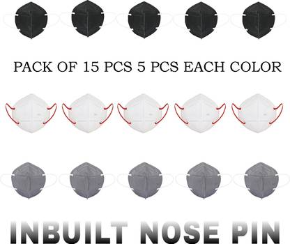 WELLRIGHT WR-COMBO-RBG-N95 5 Layer Mask With Inbuilt Nose Pin Anti - Pollution, Anti - Virus Breathable Mask for Men, Women and Kids N95 Mask, Reusable, Premium Quality tested face masks Reusable