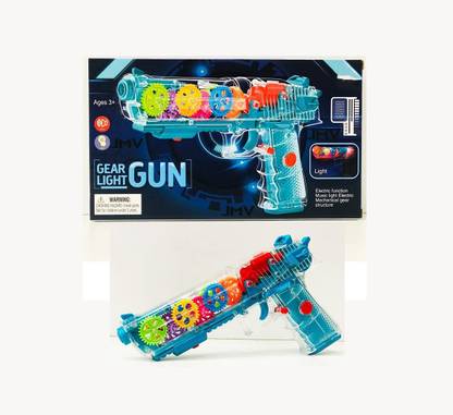 Dherik Tradworld Exclusive Musical Light Mechanical Gear Structure Gun Toy for Kids(Music,Light and Gear Rotation Function)