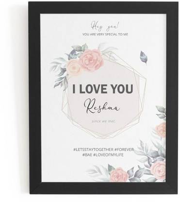 Beautum I Love You Reshma Name Printed Unique Digital Reprint 9inch x 13inch Painting Model No:BPLU010015 Digital Reprint 13 inch x 9 inch Painting