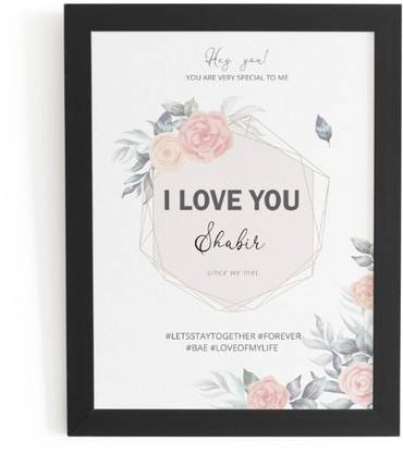Beautum I Love You Shabir Name Printed Unique Digital Reprint 9inch x 13inch Painting Model No:BPLU011251 Digital Reprint 13 inch x 9 inch Painting