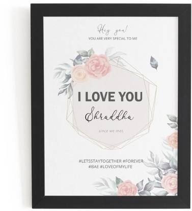 Beautum I Love You Shraddha Name Printed Unique Digital Reprint 9inch x 13inch Painting Model No:BPLU011923 Digital Reprint 13 inch x 9 inch Painting