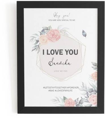 Beautum I Love You Sanvika Name Printed Unique Digital Reprint 9inch x 13inch Painting Model No:BPLU010961 Digital Reprint 13 inch x 9 inch Painting