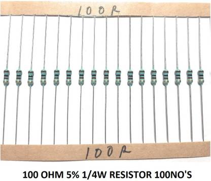blue dimond 100R (100-OHM) CFR RESISTOR 1/4 WATT 5% 100NO'S Fixed Resistor