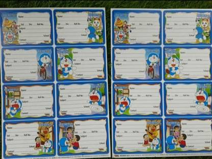 Super Easy 7.11 cm Mixed Design Name Slip Note Books Cartoon Stickers School Labels for Kids (Pack of 80 Stickers) Self Adhesive Sticker