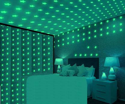 Ashamohar 3 cm 300 Glow in The Dark Stars for Ceiling, Room Decor for Teen Girls, Luminous Wall and Ceiling Stickers, Starry Sky Shining Decoration, Gifts for Kids to Decorate Their Bedroom Glow in the Dark Sticker