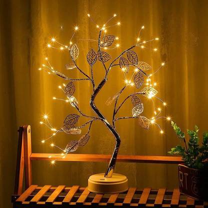 xenith LED Tabletop Bonsai Tree Light Touch Switch DIY Artificial Light Tree Lamp Decoration Festival Holiday Battery/USB Operated (Leaf Node Lamp) Night Lamp