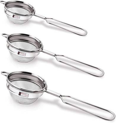 TIARA 3PC Max Round Single Net Tea Coffee Stainless Steel (304 Steel Food Grade) Tea Strainer