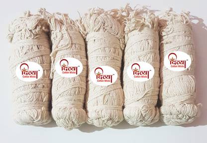DIVYA Cotton Wicks || Cotton Janeu || Yagyopaveet for Pooja || Janeu Thread For Men/Brahmin || Pack of 100 Piece || Color Offwhite || Janeu Thread