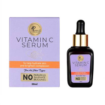 Prero NATURALS Vitamin C Face Serum with Hyaluronic, Basil Oil & Ginger Oil Green Tea For Glowing Skin, Brightening, Whitening, Ageing, Wrinkle, Fine Lines, Pigmentation - 30ml For All Skin Type