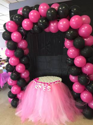 BashNSplash Solid Pink black Balloons birthday Party Decoration (PACK OF 50) Balloon