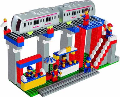 K D ENTERPRISE Metro Station 355 pcs Interlocking Building Blocks Model Building Kit