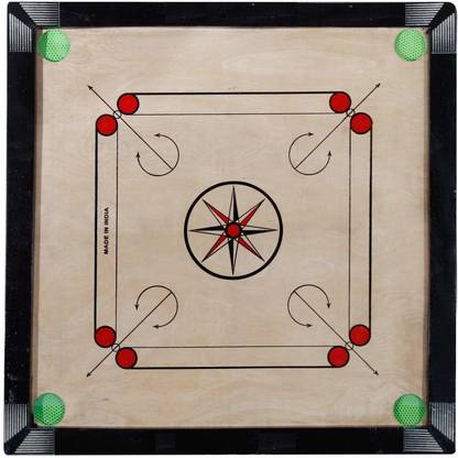 Shanti Enterprises 20 INCH SMALL CARROM FOR KIDS GLOSS FINISH CARROM BOARD WITH COINS & POWDER 50.8 cm Carrom Board