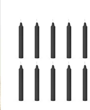 AuraDecor Pillar Candle Set Of 10 (Black) Candle