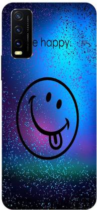 Bluvver Back Cover for Vivo Y20G, V2037, Printed Happy,Face Back Cover